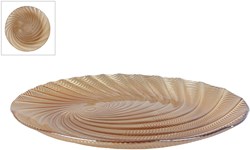 Ciotola vortice vetro ambra plastica multicolore 33x33x3cm stoviglie bambini