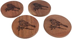 Sottobicchiere Bird Curved set 4 pezzi legno di mango 10x10x10cm