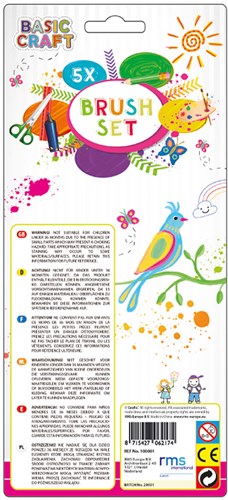 Creative Craft Group set di pennelli - pittura - 5 pezzi per bambini e adulti-2