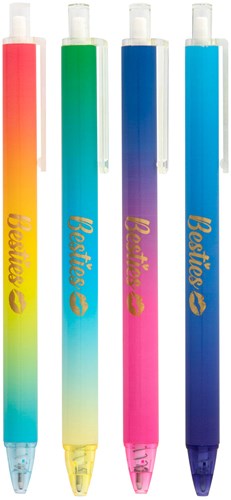 Besties set penne a sfera giocattolo colorato - 4 pezzi scrittura blu-2