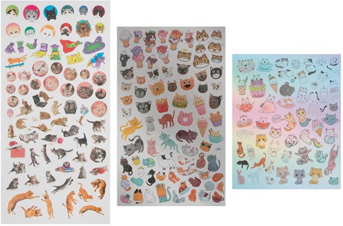 Creative Craft Group set di adesivi gatti - 100 pezzi - divertimento creativo-2