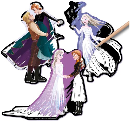 Disney Frozen adesivi da grattare - set creativo con penna 5 pezzi-3