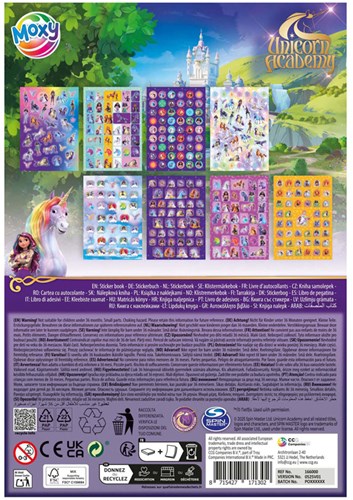 Creative Craft Group libro di adesivi Unicorn Academy glitter A5 8 fogli adesivi-3
