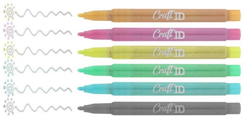 Creative Craft Group outline marker effetto metallico 6 pezzi fai da te-3