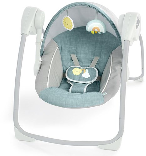 Ingenuity altalena per bambini con tettuccio - seggiolino blu portatile-2