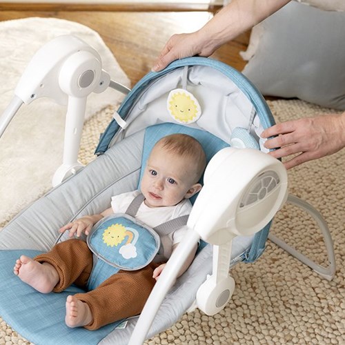 Ingenuity altalena per bambini con tettuccio - seggiolino blu portatile