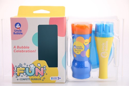 Uncle Bubble giocattolo bolle Fun Confetti Bubbler colorato-2