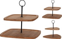 Home & Styling alzata bambù 2 livelli vassoio da portata marrone