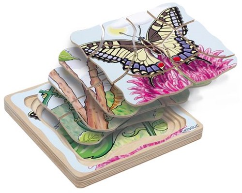 Beleduc Puzzle a Strati Farfalla Giocattolo Educativo in Legno 28 Pezzi-2
