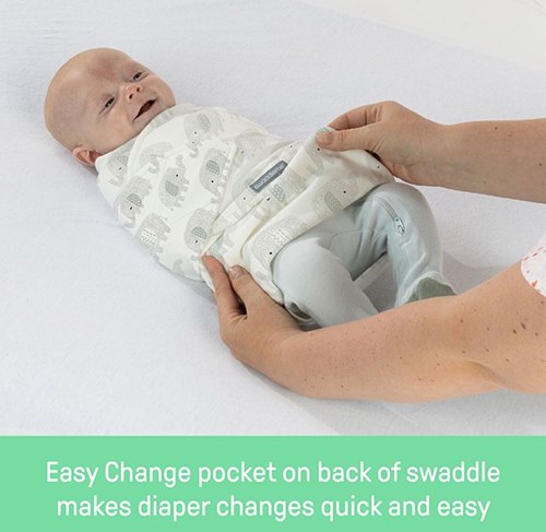 Ingenuity copertina avvolgente per neonati SwaddleMe Monogram Elephant cotone-3