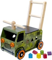 I'm Toy carrello primi passi army truck in legno - bianco - giocattolo