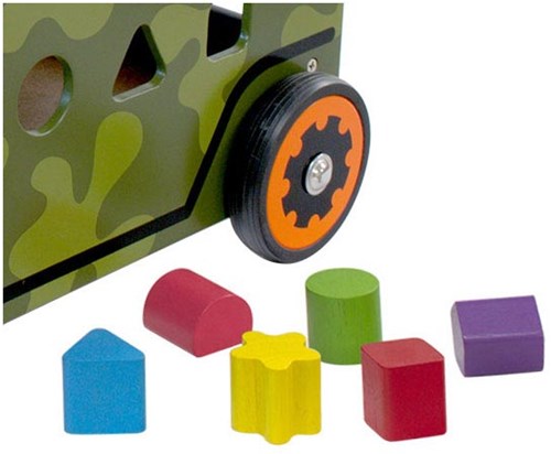 I'm Toy carrello primi passi army truck in legno - bianco - giocattolo-2