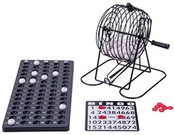 Angel Sports gabbia bingo - set gioco bingo in metallo completo 75 palline