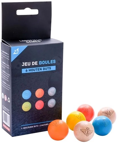 Bersagli in legno per bocce - set da 6 pezzi colorati e naturali