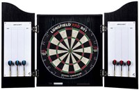 Angel Sports armadietto per freccette nero con bersaglio in sisal e accessori