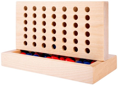 Gioco Forza Quattro in legno classico strategico per famiglie-3