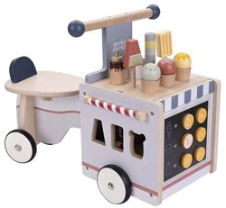 Bicicletta senza pedali in legno carretto gelati per bambini - giocattolo bicicletta carretto gelati