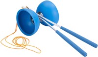 Angel Sports giocattolo diabolo gomma con bastoncini metallici blu-2