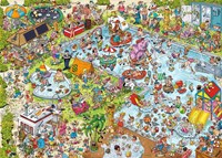Ravensburger puzzle Holiday Resort 3: The Pool - puzzle cartoon 1000 pezzi-2