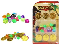 Toi-Toys set di monete e diamanti giocattolo da pirata per bambini