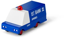 Candylab auto giocattolo in legno - furgone blindato bianco rosso