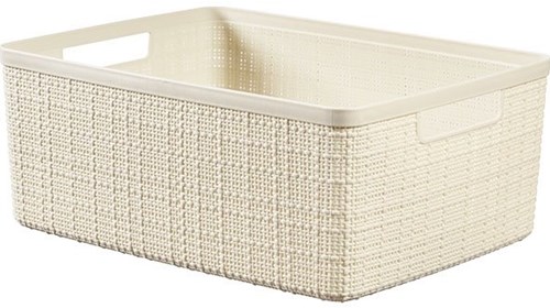 Curver cesta portaoggetti effetto juta 12 litri bianco sporco plastica