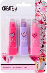 Create it! set rossetti a forma di cuore make-up bambini 3 pezzi