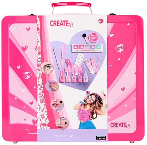 Canenco valigetta trucco rosa set giocattolo per bambini con accessori
