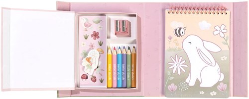Little Dutch set da colorare Rosa Fairy Garden - pagine creative e adesivi-3