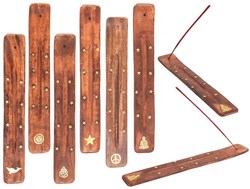 Houten wierookstokjeshouder 25,5x4cm