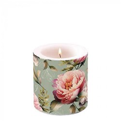 Ambiente candela piccola decorazione peonie paraffina 35 ore
