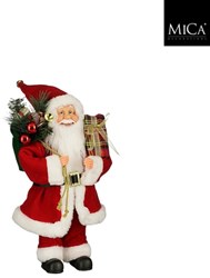 MiCa decorazione Babbo Natale rosso 25x15x40 cm decorazione natalizia