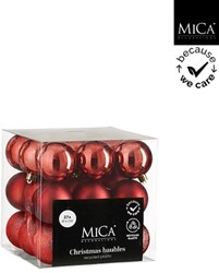 MiCa pallina di Natale infrangibile rossa 27 pezzi plastica d6cm