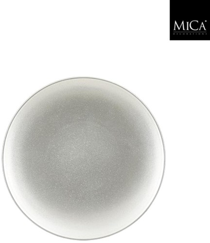 MiCa piatto decorativo argento plastica riciclata 25cm design sostenibile