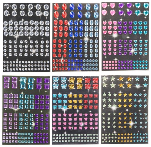 Set adesivi diamante 120 pezzi decorazione plastica-2
