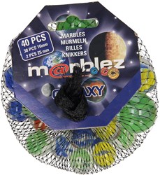 Set biglie in vetro 40 pezzi multicolore per bambini dai 3 anni