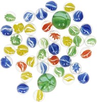 Set biglie in vetro 40 pezzi multicolore per bambini dai 3 anni-2
