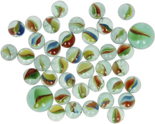 Set biglie in vetro 40 pezzi multicolore per bambini dai 3 anni-3