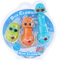 Bastoncini da immersione clown set giocattolo piscina colorato 3 pezzi