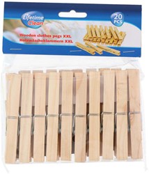 Mollette da bucato XXL legno marrone 20 pezzi extra grandi