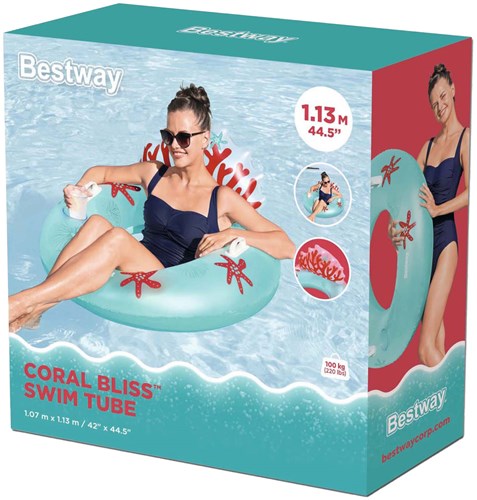 Bestway Anello da Nuoto Corallo 97 cm - gonfiabile colorato per piscina