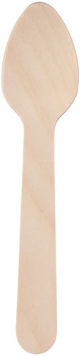 Cucchiaino da tè in legno usa e getta 11cm - 50 pezzi ecologico