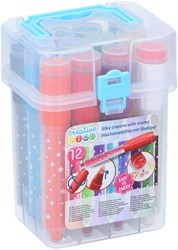 Set di pastelli a cera timbro per bambini - 12 colori giocattolo creativo