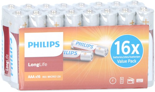 Philips batterie AAA longlife confezione risparmio 16 pezzi - Batterie AAA