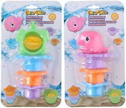 Bicchieri da bagno animali set giocattolo da bagno - bicchieri impilabili colorati per bambini
