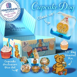 Foam Brain Games dadi Cupcake Dog - set gioco RPG e spilla
