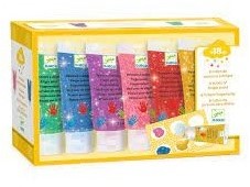 Djeco 6 tubes de peinture à doigts - Paillettes