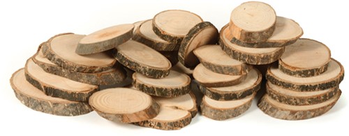 Nature wood slices oval set of 30