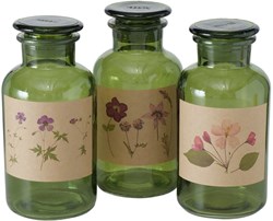 Boltze Home bottiglia decorativa da farmacia vetro verde Ø10xh22cm arredo