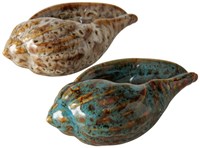 Boltze Home conchiglia decorativa argento porcellana 14x8x5,5cm ornamento